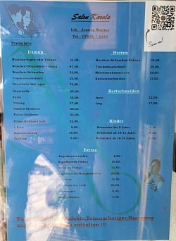 Preisliste Salon Karola